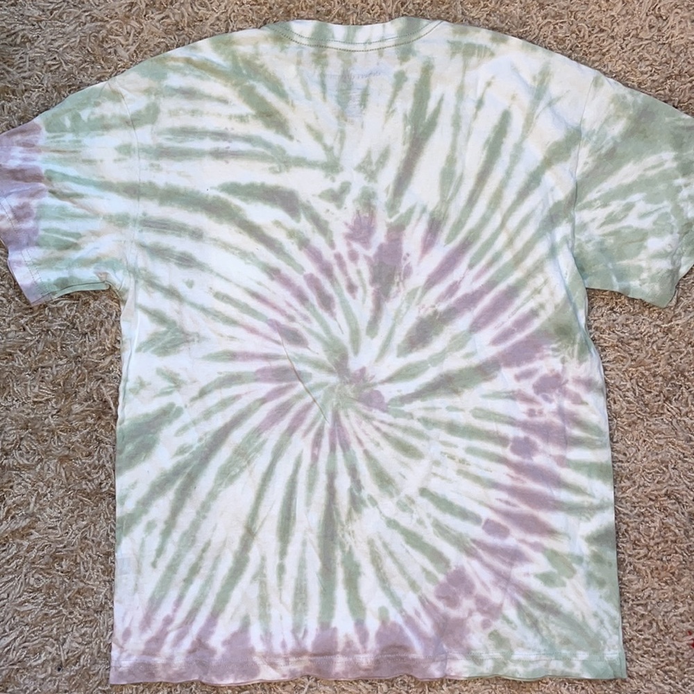 Medium Green and Purple Tie Dye T-Shirt - Picture 2 of 5